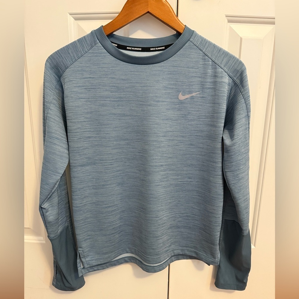 Nike Shirt Women's Medium Blue Pacer Dri Fit Running Performance Reflective Run